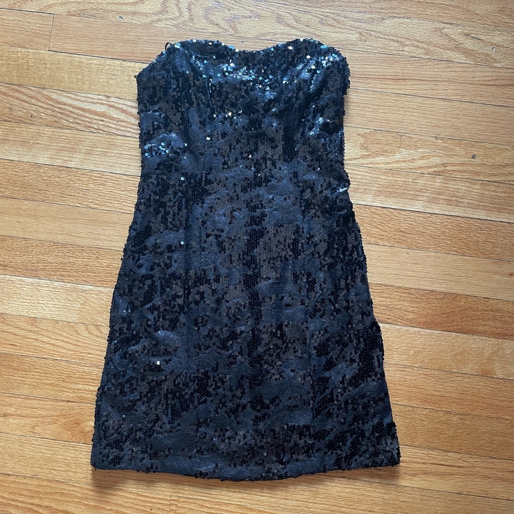 Black Sequin Mini Dress